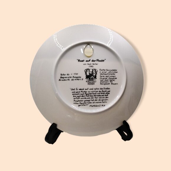 Hedi Keller "Rest on the Flight" 1983 Numbered 1841 Collector's Plate - Picture 3 of 4